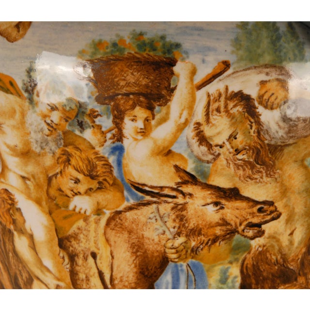 Italian Majolica Vase Renaissance Revival Hand Crafted Serpentine Handles Vase Tariff Free Delivery For Sale - Image 11 of 13