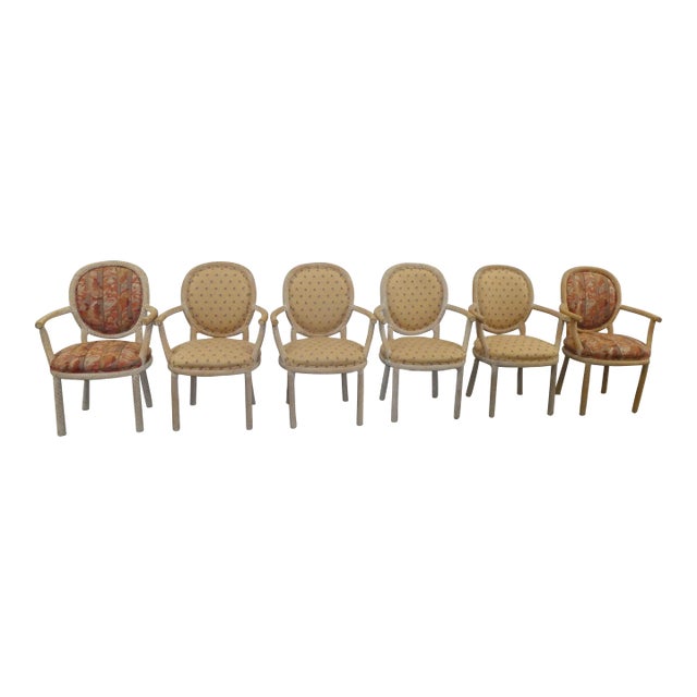 1970s Vintage Signed Italian Marcello Mioni Dining Chairs - Set of 6 For Sale