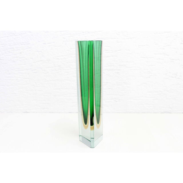 Green Sommerso Murano Glass Vase, 1970s For Sale - Image 4 of 13