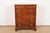 American Henkel Harris Georgian Solid Cherry Wood Highboy Dresser, Circa 1960s For Sale - Image 3 of 12
