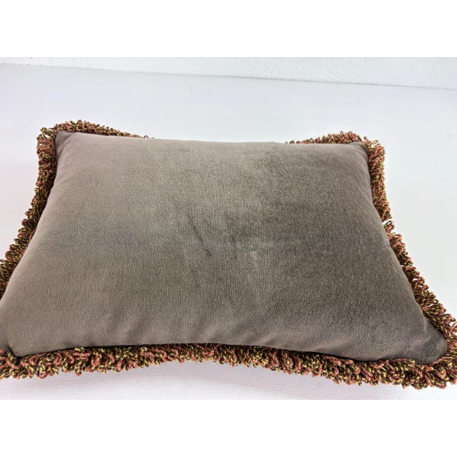 Vintage Hand Woven Aubusson Tapestry Pillow For Sale In Philadelphia - Image 6 of 8