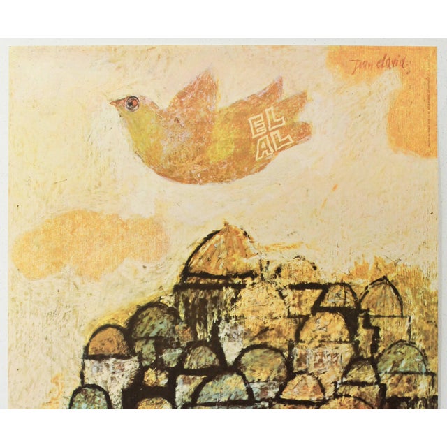 Illustration 1970's Original Travel Poster - Israel Airlines, Jerusalem, Wailing Wall For Sale - Image 3 of 3