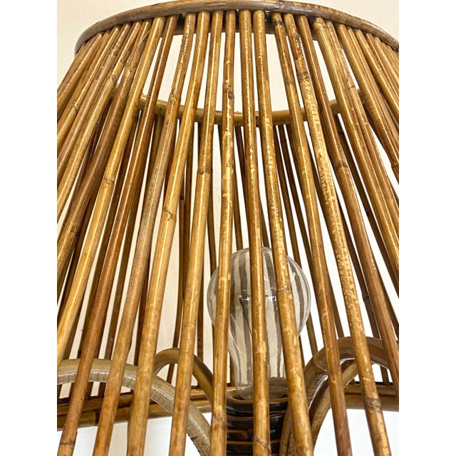 Floor Lamp in Rush and Bamboo, 1970s For Sale - Image 6 of 12