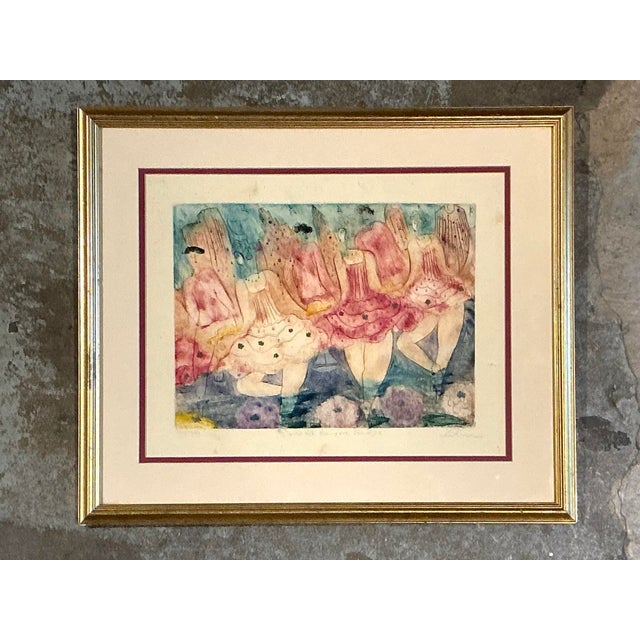 Vintage Framed Ballet Dancers Print For Sale - Image 9 of 12