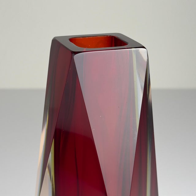 Red Sommerso Murano Glass Vase, 1970s For Sale - Image 10 of 18