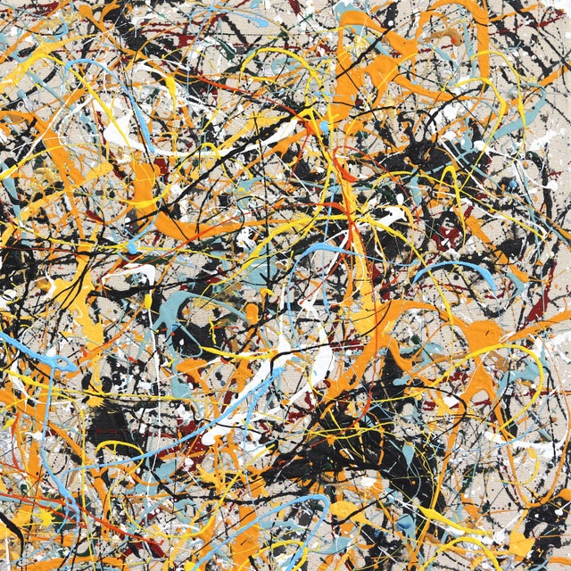 Abstract New York Taxi - Abstract Textural Multicolor Painting on Canvas Original Artwork by Marc Raphael For Sale - Image 3 of 9