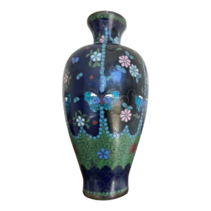 Antique Meiji Japanese Cloisonne Bud Vase
