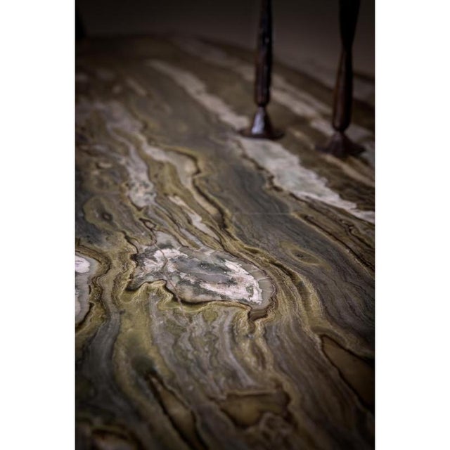 Contemporary Vermont One of a Kind Dining Table in Marble and Brass by Alex Turco For Sale - Image 3 of 10