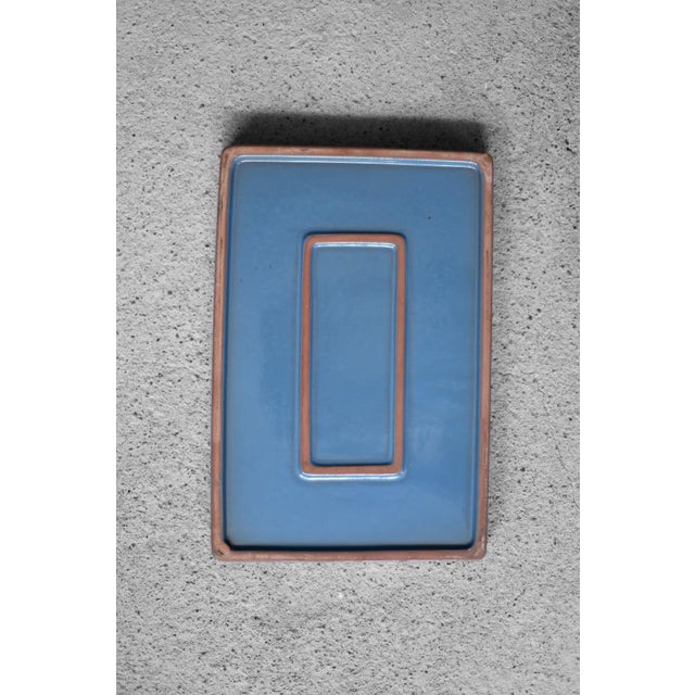 Mid-Century Modern Vintage Scandinavian Blue Ceramic Tray, 1960s For Sale - Image 3 of 9
