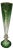 Antique Moser Green to Clear Trumpet Vase: Bohemian Gold Gilt Decor (18.5") For Sale