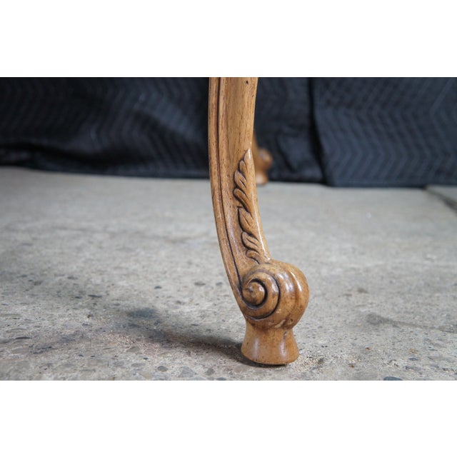 1980s Drexel Heritage French Provincial Oak Parquetry Avalon Extendable Dining Table For Sale - Image 9 of 16