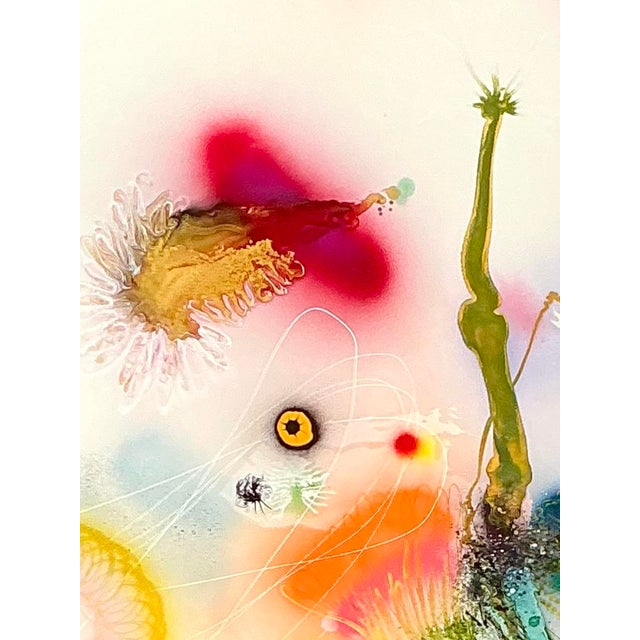 Contemporary Vintage Thierry Feuz “Psychotropical Senithal” Original Abstract Oil on Canvas For Sale - Image 3 of 12