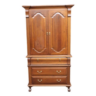 Dutch Designs Two-Piece Cherry Linen Chest For Sale