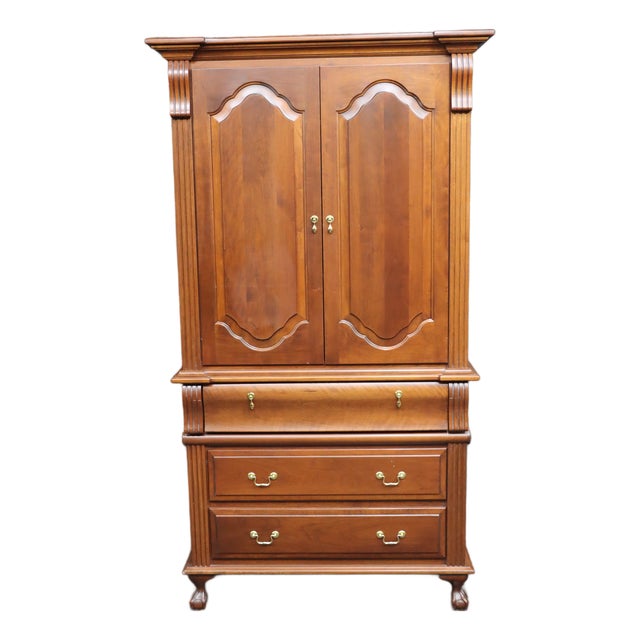 Dutch Designs Two-Piece Cherry Linen Chest For Sale