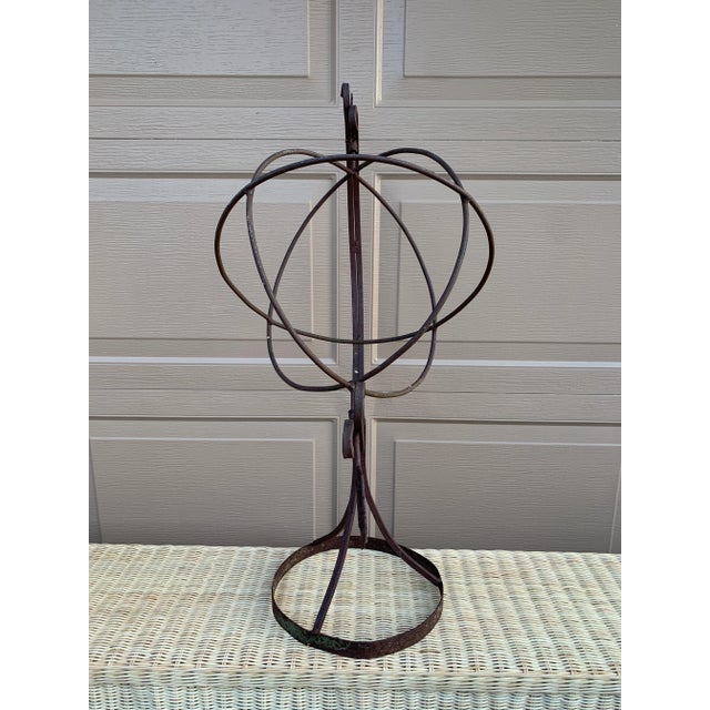 Antique French Country Wrought Iron Garden Armillary Sundial For Sale - Image 9 of 9