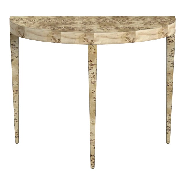 Ingrid Light Burl Console Table, Light Brown For Sale