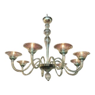 Murano Fontana Green 8-Light Chandelier For Sale