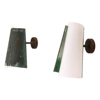 Wall Lamps in Copper and Acrylic Glass attributed to Hans Bergström, 1940s, Set of 2 For Sale