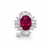 Contemporary 18k White Gold Oval Ruby Diamond Halo Earrings, 2.37 Ct Natural Rubies, A Pair For Sale - Image 3 of 4
