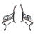 Antique Cast Iron Park Bench Ends With Scrollwork 27.25" Small Garden Bench Side Legs Set of 2 Worn For Sale