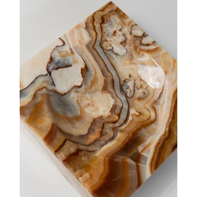 Vintage Beige, Black and Brown Marble Ashtray, Italy, 1970s For Sale - Image 5 of 11