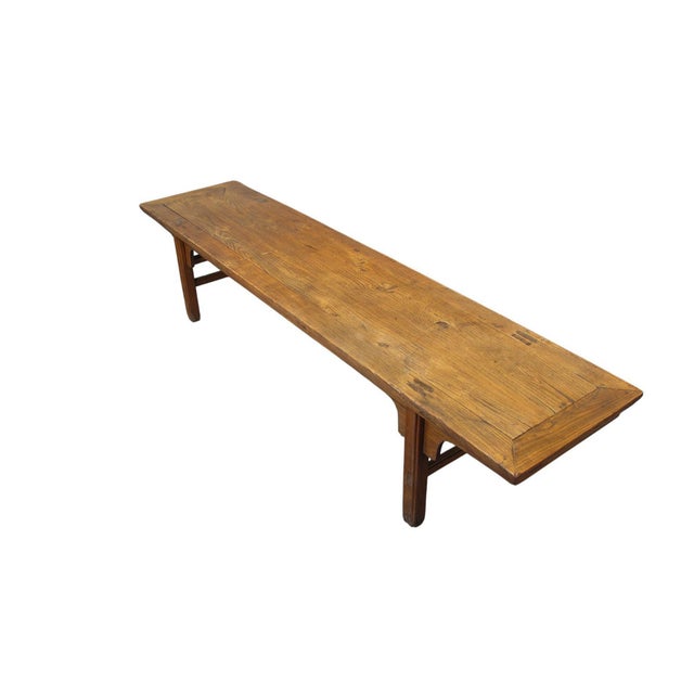 Chinese 81 Inch Long Elm Bench For Sale - Image 3 of 8