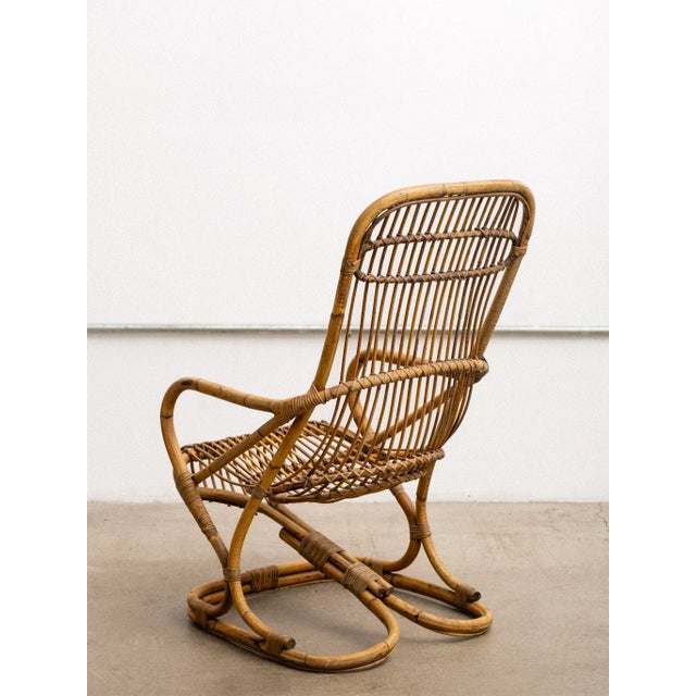 Mid-Century Modern Tito Agnoli Rattan Chair For Sale - Image 3 of 15