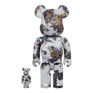 Jackson Pollock Bearbrick Vinyl Sculpture (400% & 100%) - Set of 2 For Sale