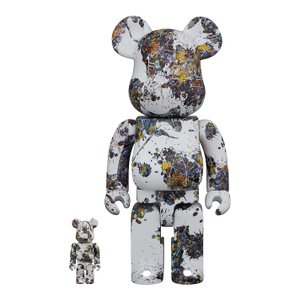 Jackson Pollock Bearbrick Vinyl Sculpture (400% & 100%) - Set of 2