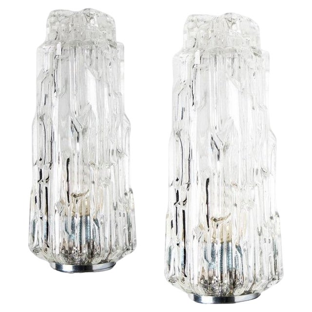 Vintage Chrome and Clear Glass Sconce, 1960 For Sale