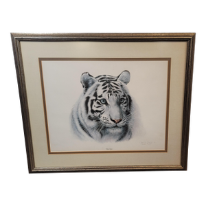 Charles Frace Signed Limited Edition White Tiger Framed Museum Glass