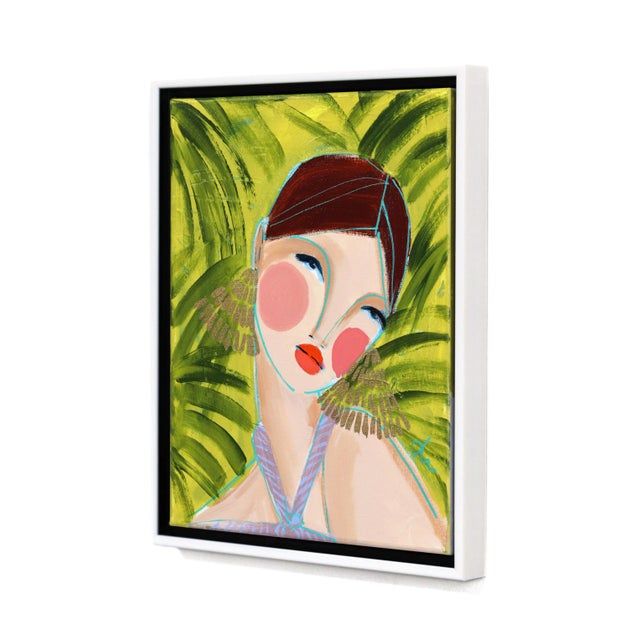 Miss Priss Palms 4 - Colorful Abstract Figurative Portrait Painting Original Artwork by Lindsey McCord For Sale In Los Angeles - Image 6 of 9