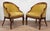 - A Pair of 1970's Neoclassical Style Club Chairs - Mahogany Frames with an Original Deep Satin Finish - Original Gold...