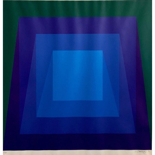 Luitpold Domberger, 1970's Op Art Cintique Geometric Abstract Color Gradations Silkscreen Domberger, 1970 For Sale