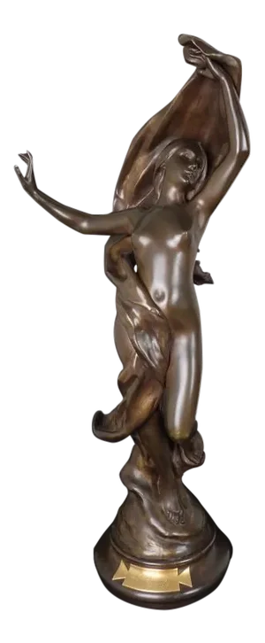 Art Nouveau Bronze Sculpture of Woman by Henri Godet