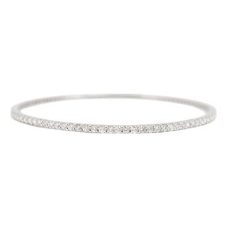 Sonia B Designs 14k White Gold 2.69ct Diamond Full Eternity Bangle Bracelet For Sale