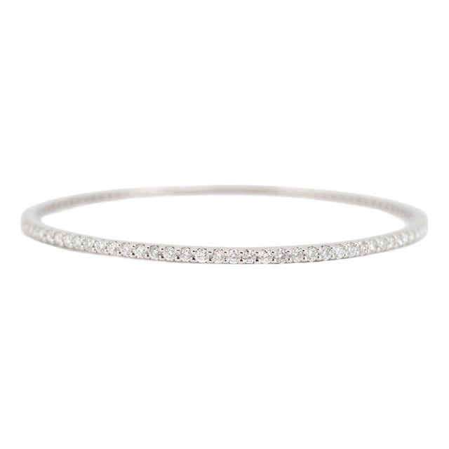 Sonia B Designs 14k White Gold 2.69ct Diamond Full Eternity Bangle Bracelet For Sale