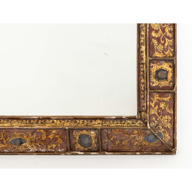 Italian Verre-Eglomise Parclose Giltwood Mirror For Sale - Image 4 of 6