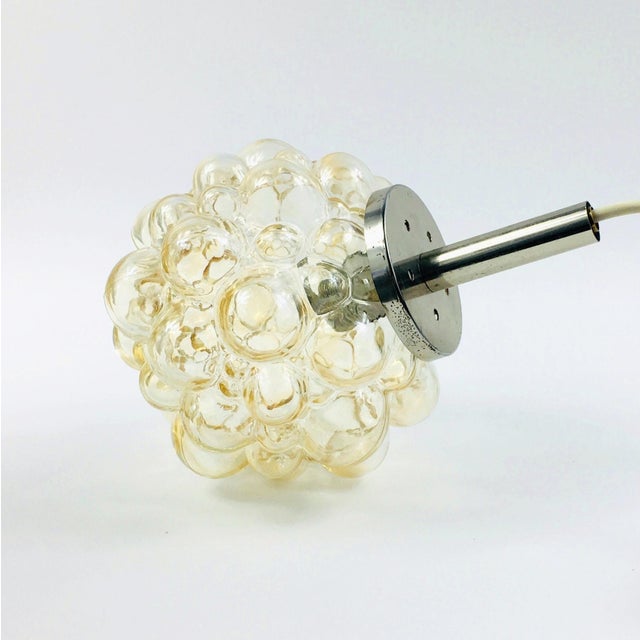 1960s Mid-Century Modern Amber Bubble Glass Hanging Light by Helena Tynell for Limburg, Germany, 1960s For Sale - Image 5 of 8