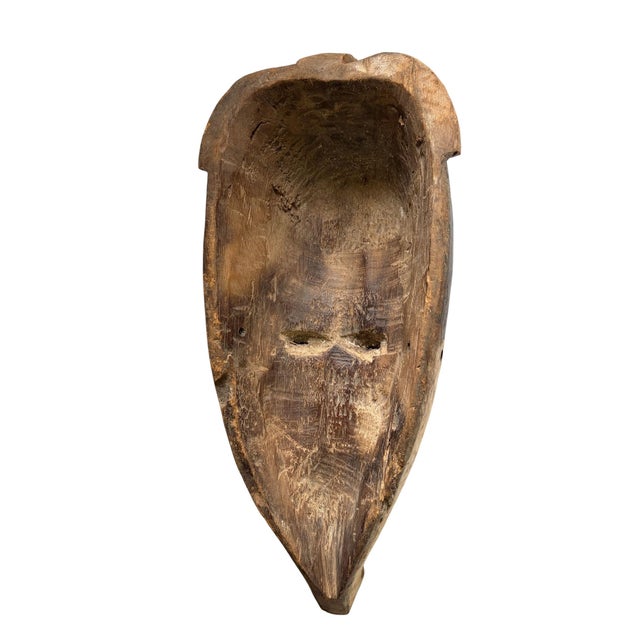 1980s Vintage Fang Mask Elongated Face Gabon African Mask 20" H For Sale - Image 5 of 5