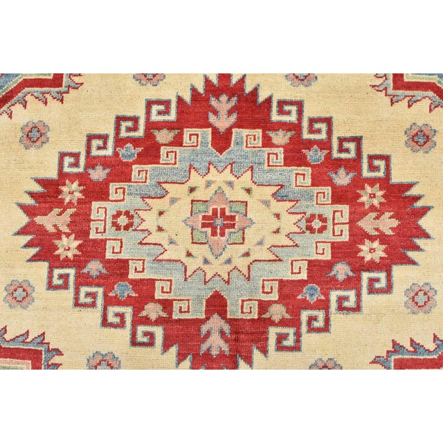Kazak Rug 8'2'' X 10'9'' Beige Wool Tribal Hand-Knotted Oriental Carpet For Sale - Image 9 of 12