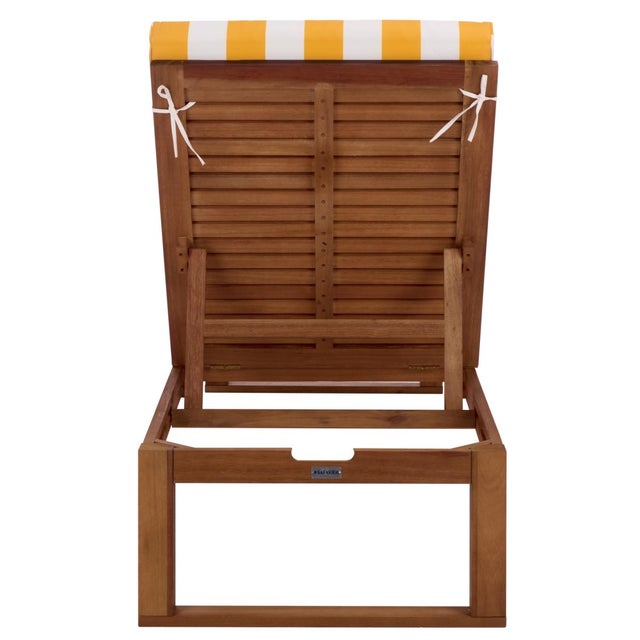 Sophie Chaise Lounge, Natural/Yellow Stripe For Sale - Image 12 of 12