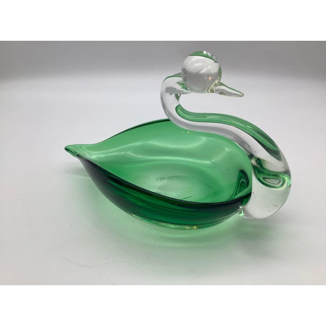 1980s Decorative Green Glass Bird For Sale - Image 10 of 13