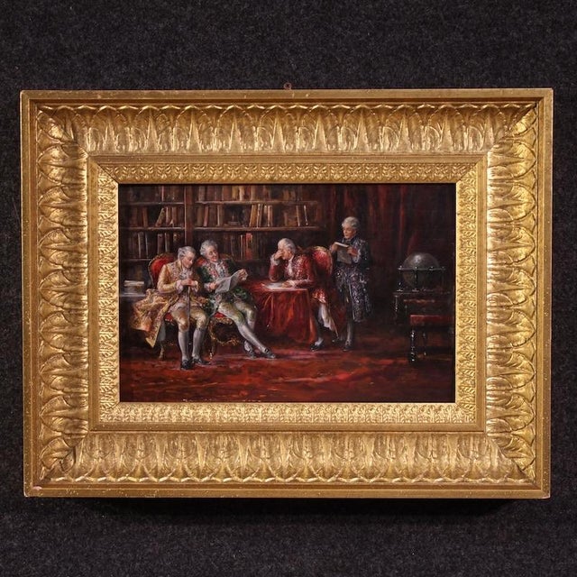 Italian Artist, Interior Scene, 1941, Oil on Panel, Framed For Sale - Image 17 of 17