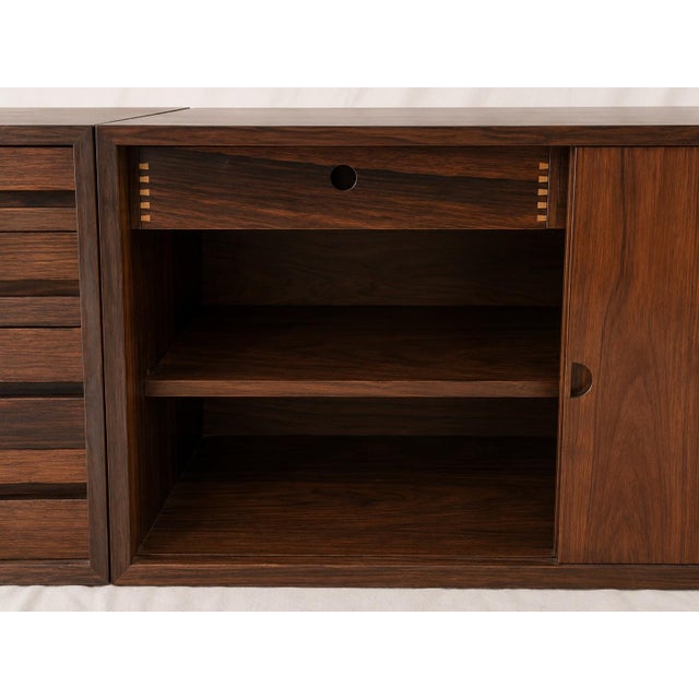 Rare Rosewood Mid-Century Modern Credenza | Floating or Floor Standing For Sale - Image 4 of 9
