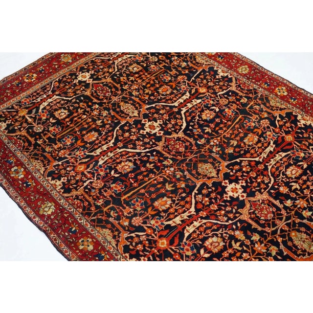 Red Antique Farahan Sarouk Rug 4'2'' x 6'7'' For Sale - Image 8 of 11