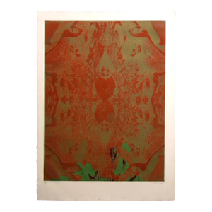 Ted Thomas Hand Signed Fine Art Etching Abstract Red Green 1970s