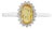 14k Gold Art Deco Natural Yellow Sapphire & Diamond Halo Ring Size 8 For Sale