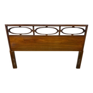 Mid-Century Modern Full Size Walnut Headboard For Sale