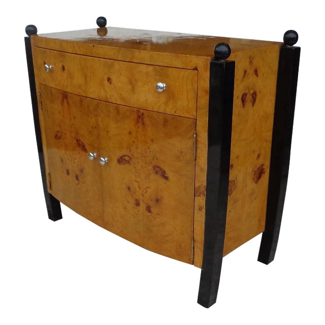 Art Deco Style Burl Cabinet Sideboard Server For Sale